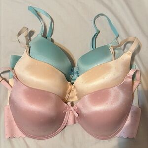 Honeydew Intimates Pastel Bra Trio - Pink, Cream, Blue